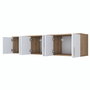 Hanah Home EA114 - 2720 Estantería de Pared Nogal y Blanco 180 cm